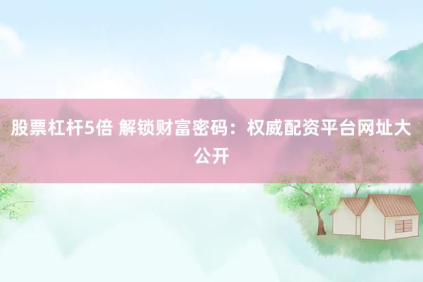 股票杠杆5倍 解锁财富密码：权威配资平台网址大公开