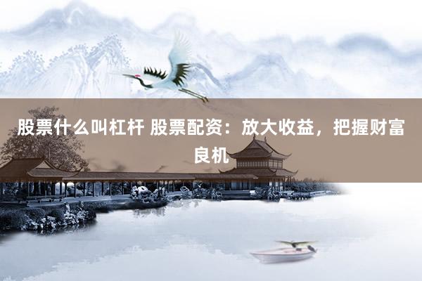 股票什么叫杠杆 股票配资：放大收益，把握财富良机