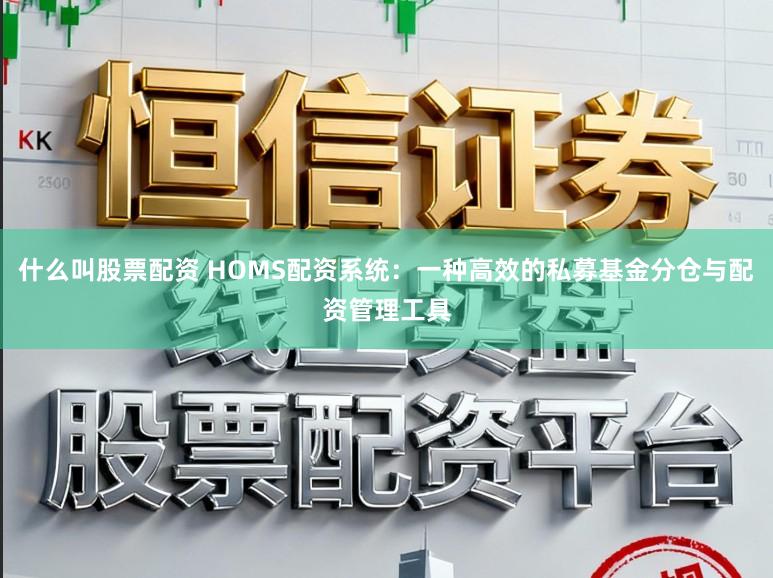 什么叫股票配资 HOMS配资系统：一种高效的私募基金分仓与配资管理工具